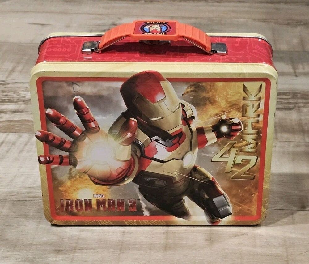 Tin Box Co. Marvel Iron Man 3 Mark 42 Metal Tin Lunchbox 2013 Avengers Kids
